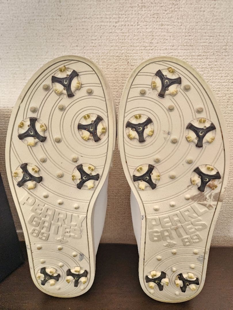 【☆美品☆】PEARLY GATES サイドロゴ スニーカー 白 25.5㎝