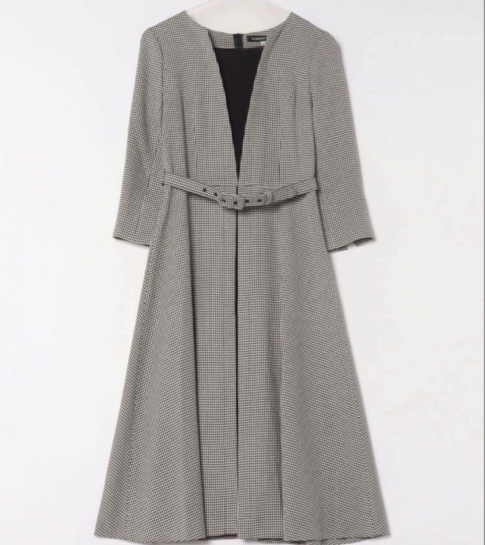 【美品】STRAWBERRY-FIELDS 千鳥柄ワンピース サイズ 2