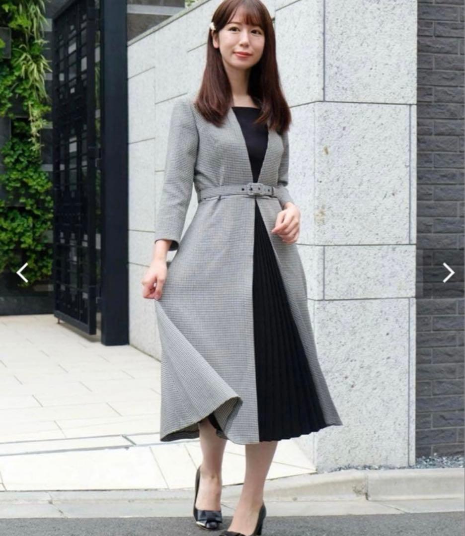 【美品】STRAWBERRY-FIELDS 千鳥柄ワンピース サイズ 2