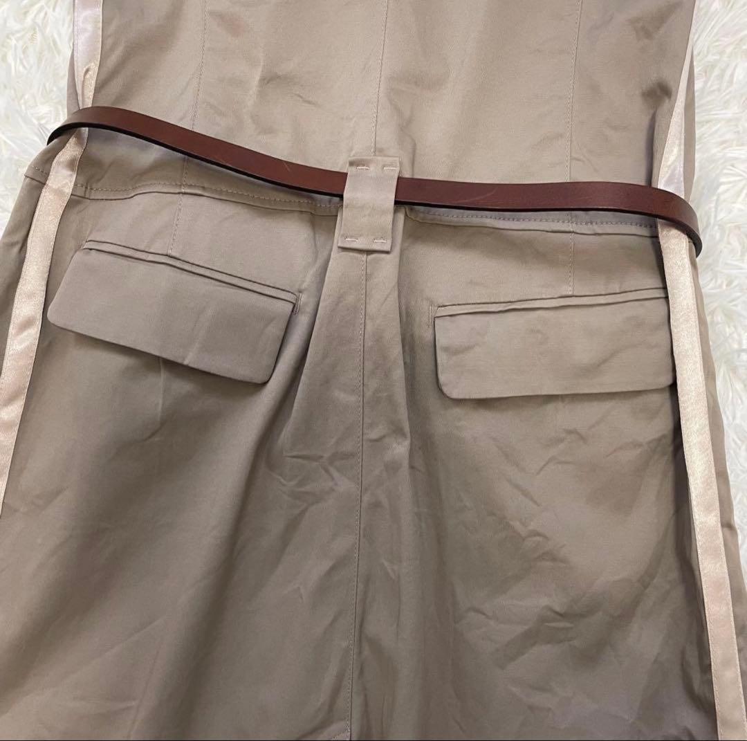 マックスマーラ シャツワンピース ベルト付き プリーツ 銀タグ ベージュ 36