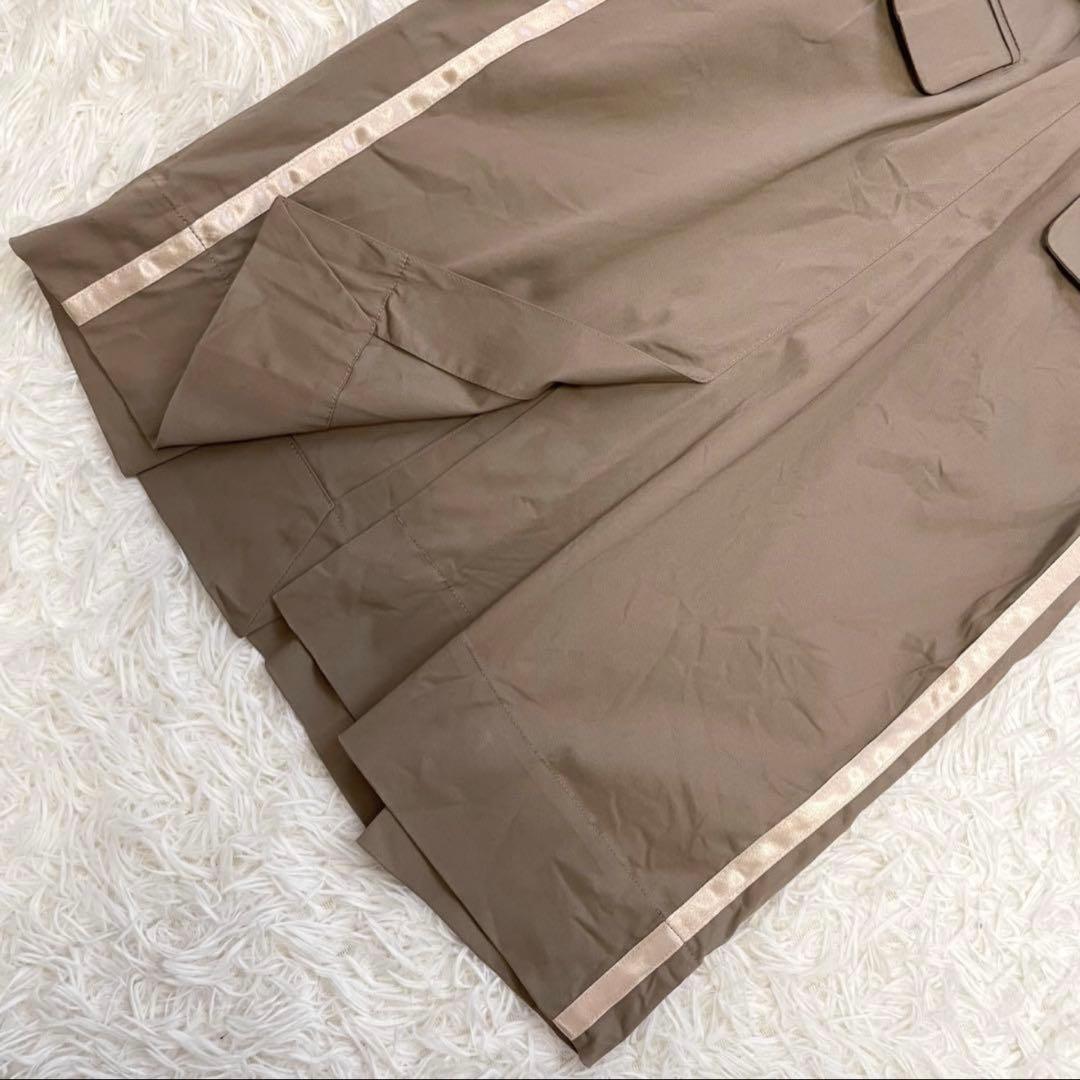 マックスマーラ シャツワンピース ベルト付き プリーツ 銀タグ ベージュ 36