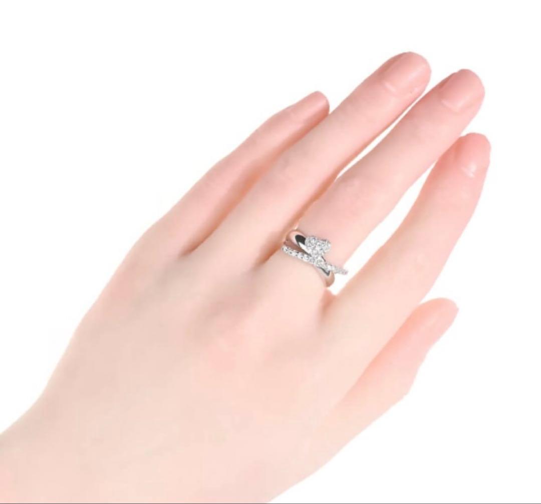 K18 WG ポンテヴェキオ ハートダイヤリング PonteVecchio 9号