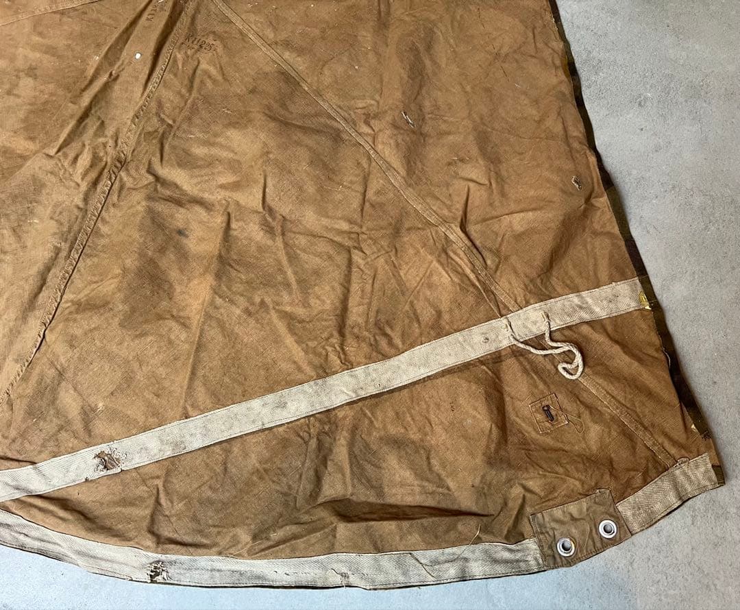 50s 初期型 ハンガリー軍幕 扇形 ハリケーンカモ タープ テント ミリタリー