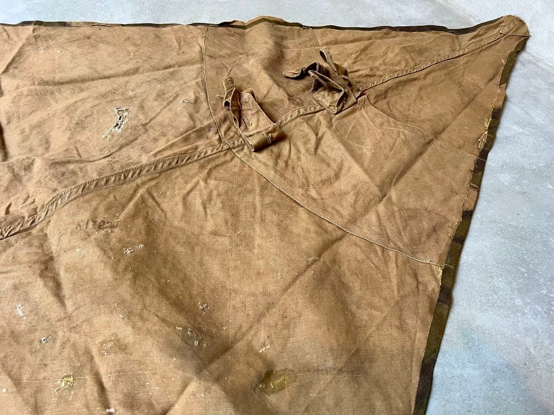 50s 初期型 ハンガリー軍幕 扇形 ハリケーンカモ タープ テント ミリタリー