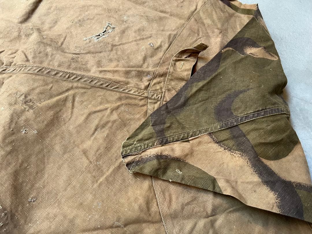 50s 初期型 ハンガリー軍幕 扇形 ハリケーンカモ タープ テント ミリタリー