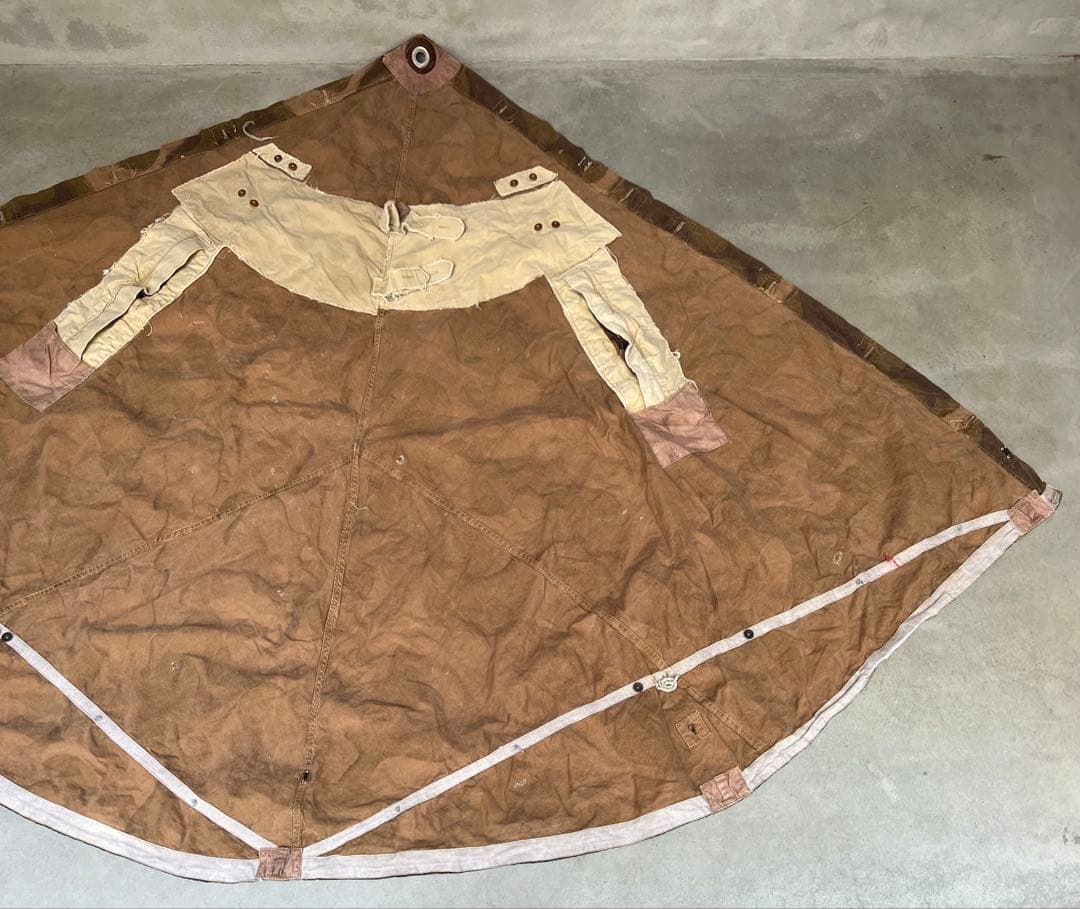 50s 初期型 ハンガリー軍幕 扇形 ハリケーンカモ タープ テント ミリタリー