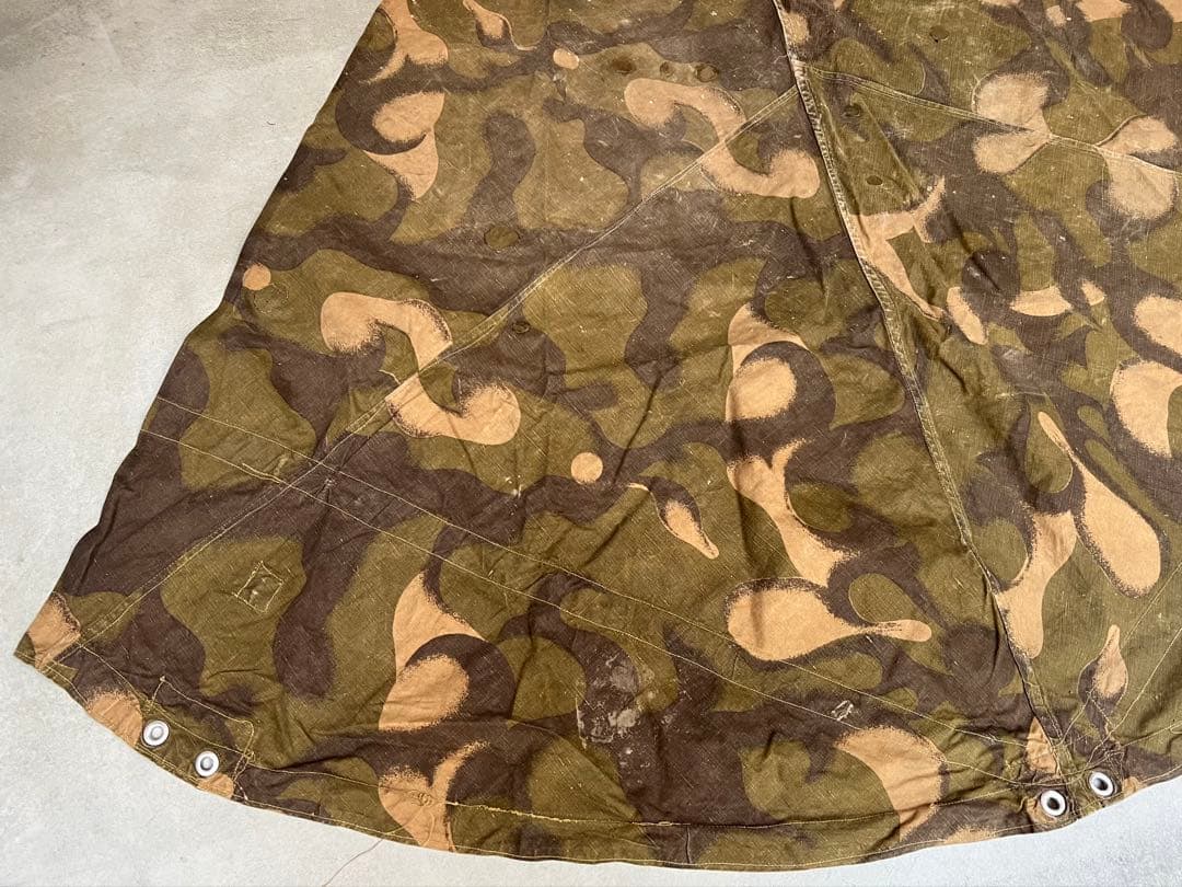 50s 初期型 ハンガリー軍幕 扇形 ハリケーンカモ タープ テント ミリタリー