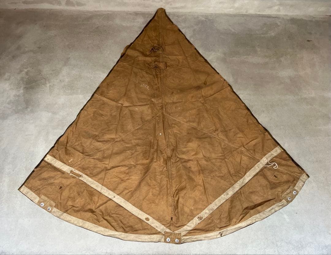 50s 初期型 ハンガリー軍幕 扇形 ハリケーンカモ タープ テント ミリタリー