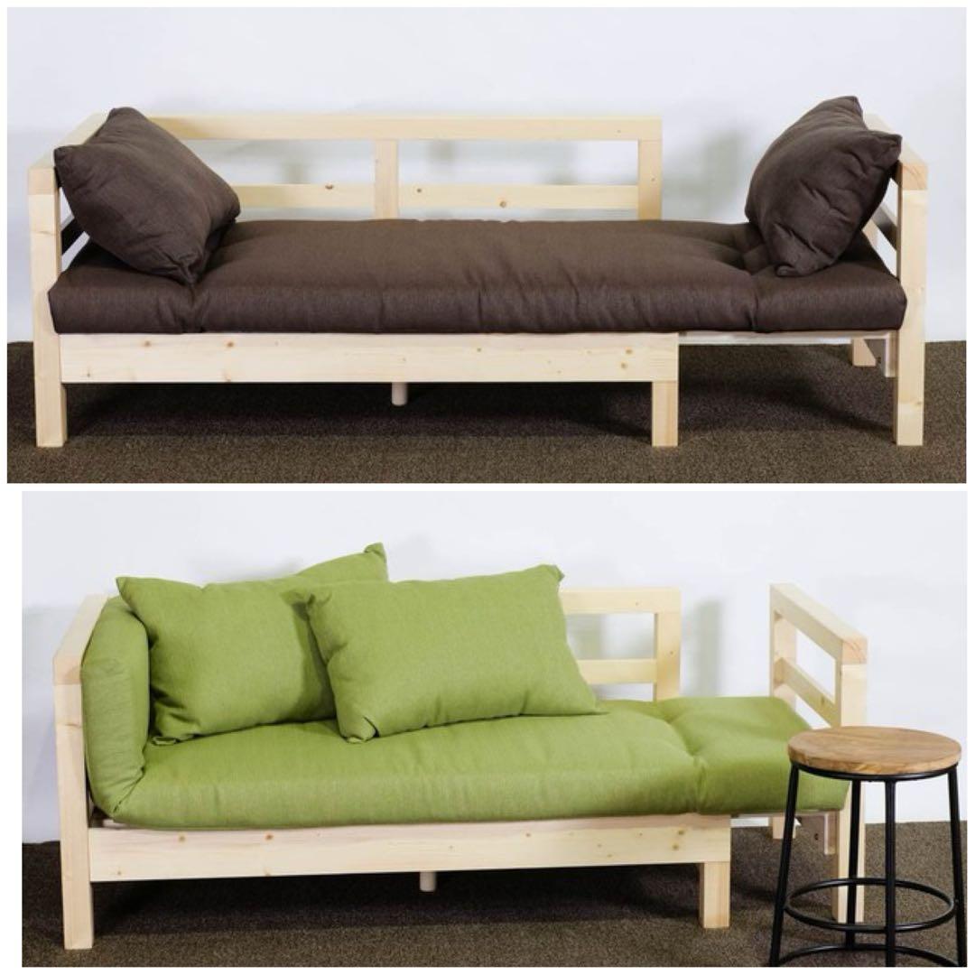 D 新品 北欧 パイン材 ソファベッド ブラウン すのこベッド ソファ ベッド