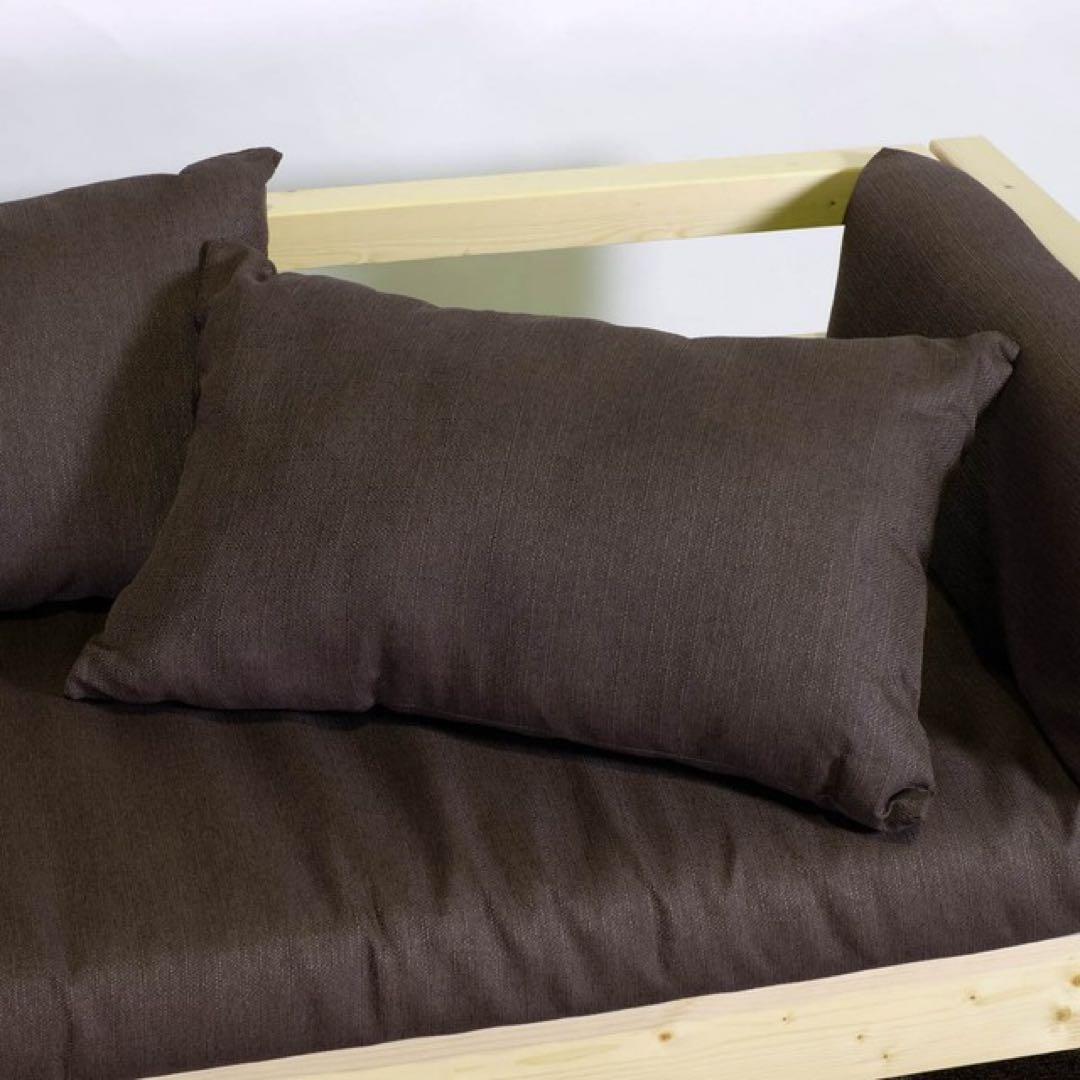 D 新品 北欧 パイン材 ソファベッド ブラウン すのこベッド ソファ ベッド