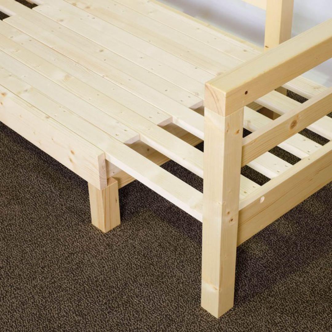 D 新品 北欧 パイン材 ソファベッド ブラウン すのこベッド ソファ ベッド