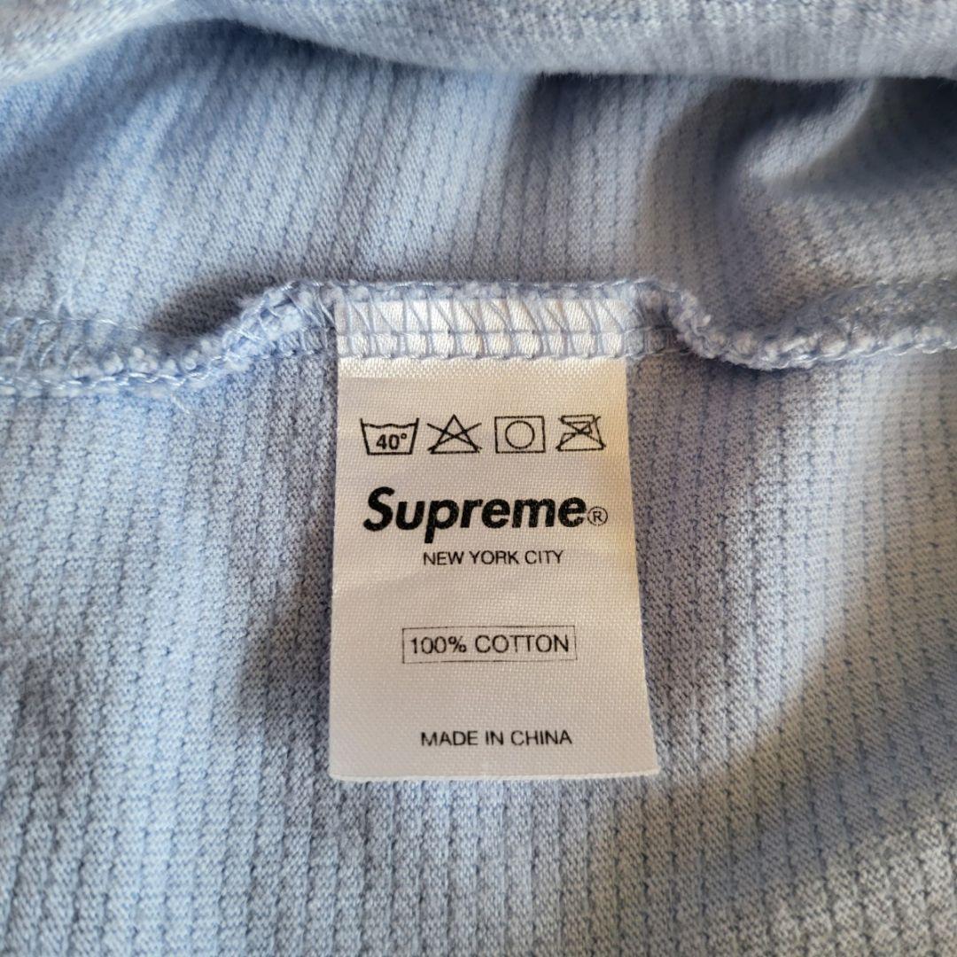 11700□Supreme L 半袖Tシャツ 水色 ボーダーラインbc11yt