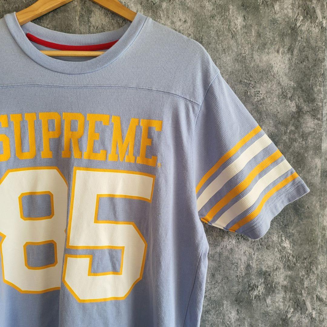 11700□Supreme L 半袖Tシャツ 水色 ボーダーラインbc11yt