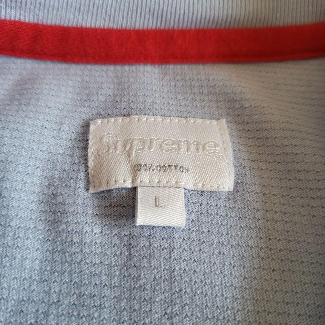 11700□Supreme L 半袖Tシャツ 水色 ボーダーラインbc11yt