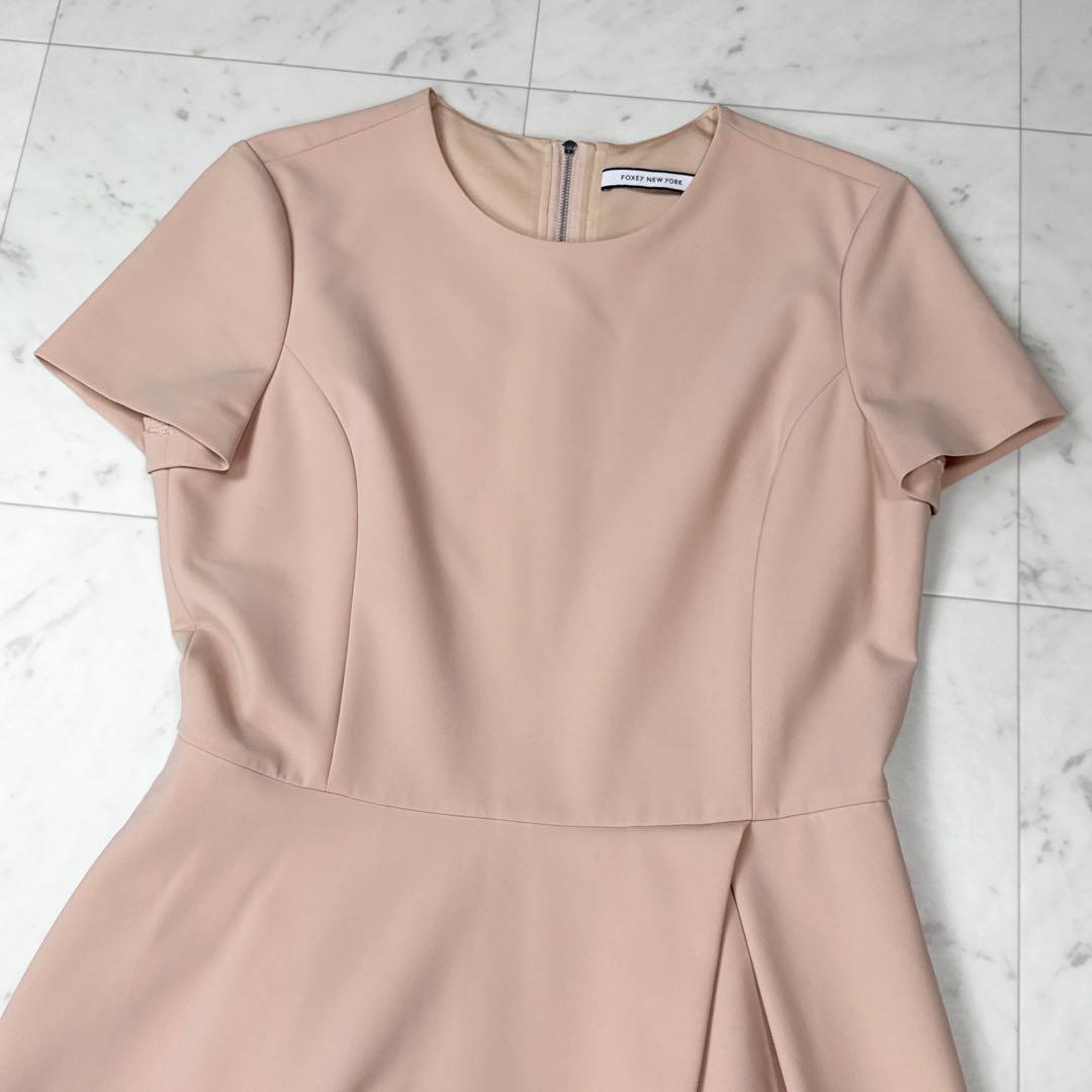 フォクシーニューヨーク ローレルドレス バックファスナー ピンク系 サイズ42