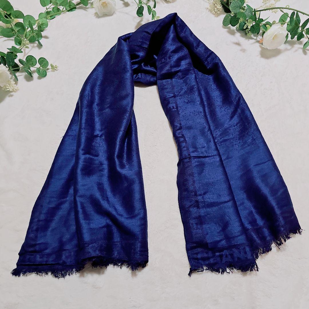 ✳️GMチー様専用 CHANEL ロゴ ココマーク 大判スカーフ ネイビー