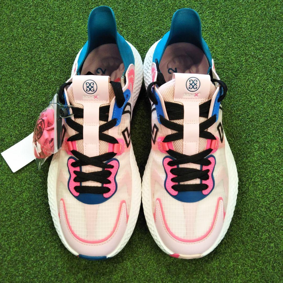 新品 ジーフォア 073432855 ゴルフシューズ ピンク/ブルー 24cm