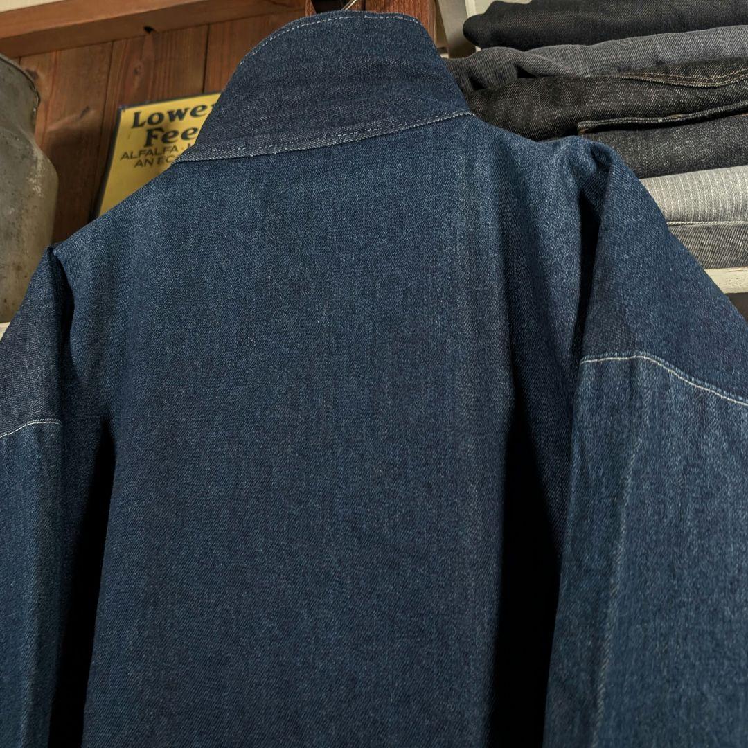 ユーロヴィンテージ　80s　濃い紺　デニムジャケット　ハイネック　太アーム