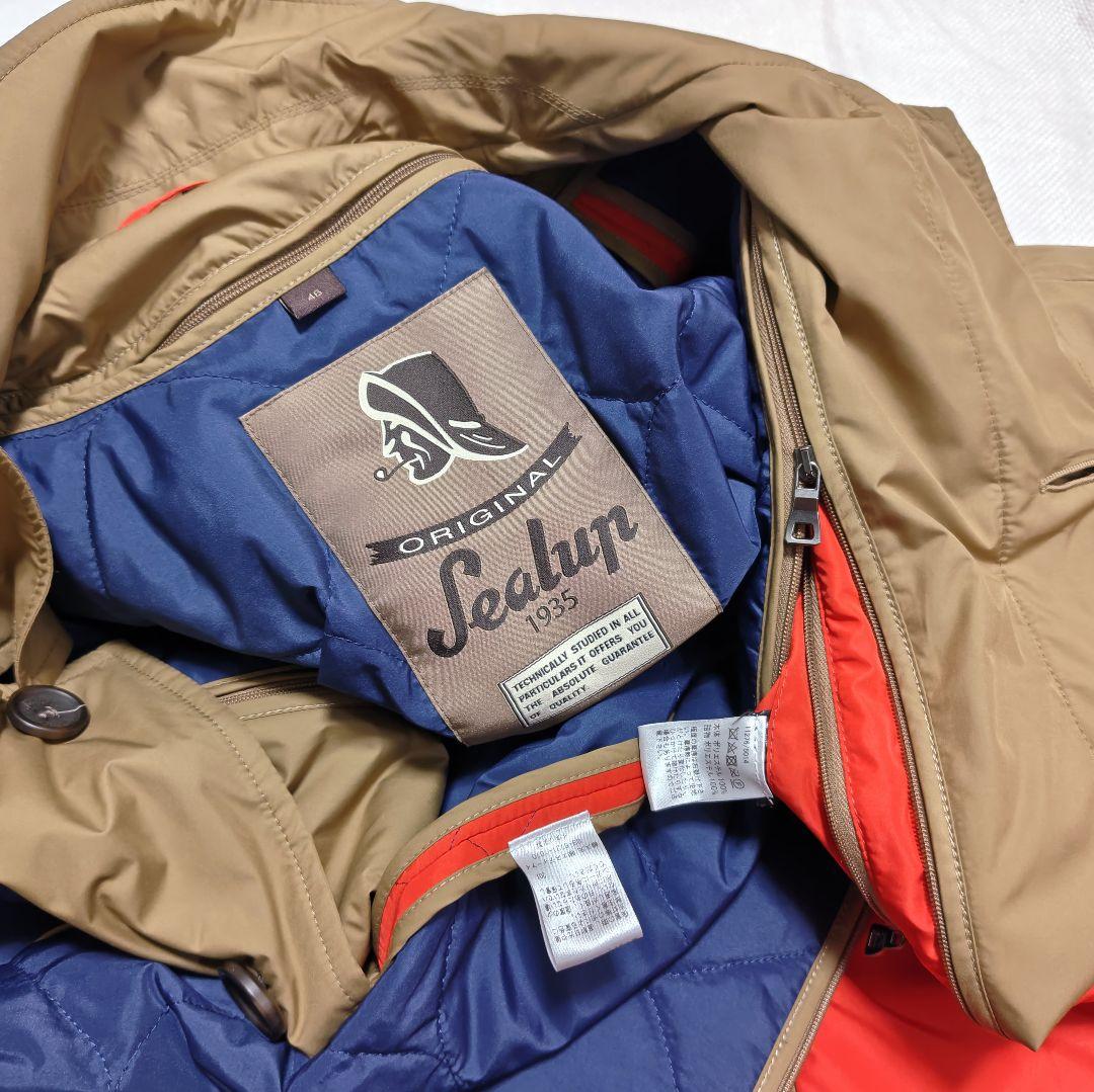 シーラップSealup中綿ライナー付きステンカラーナイロンコート46ベージュ