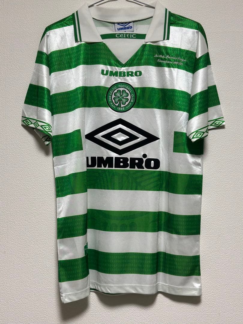 CELTIC UMBRO シャツ 緑と白のストライプ - メルカリ