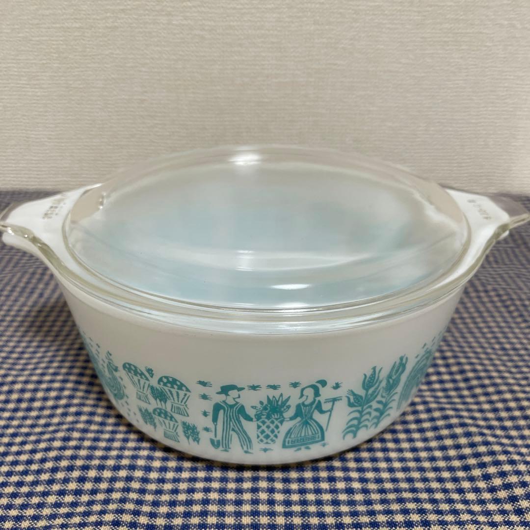 PYREX キャセロール バタープリント アーミッシュ柄 ガラス蓋付 - メルカリ