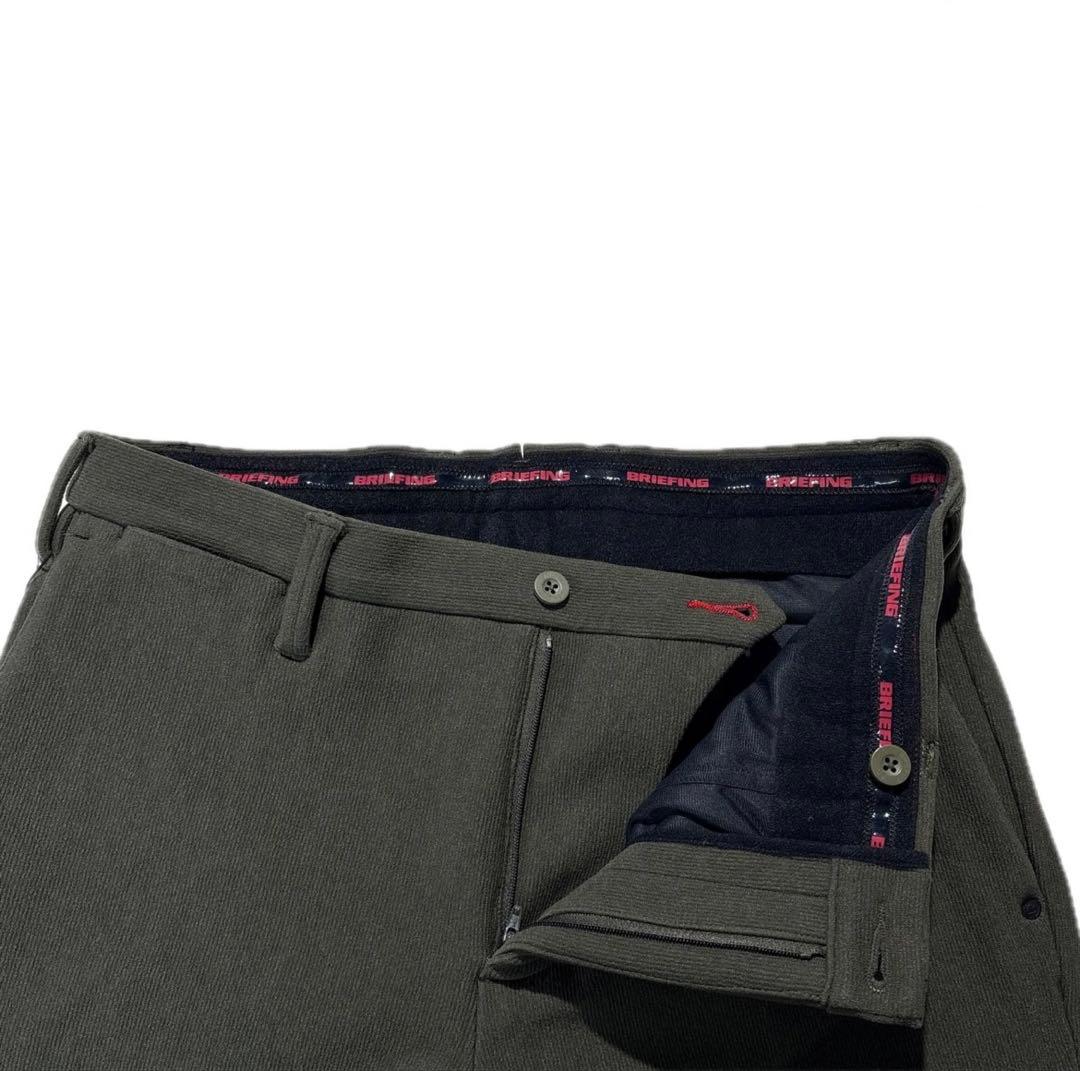 BRIEFING パンツ M カーキ オリーブ 裏起毛 コーデュロイ 防寒