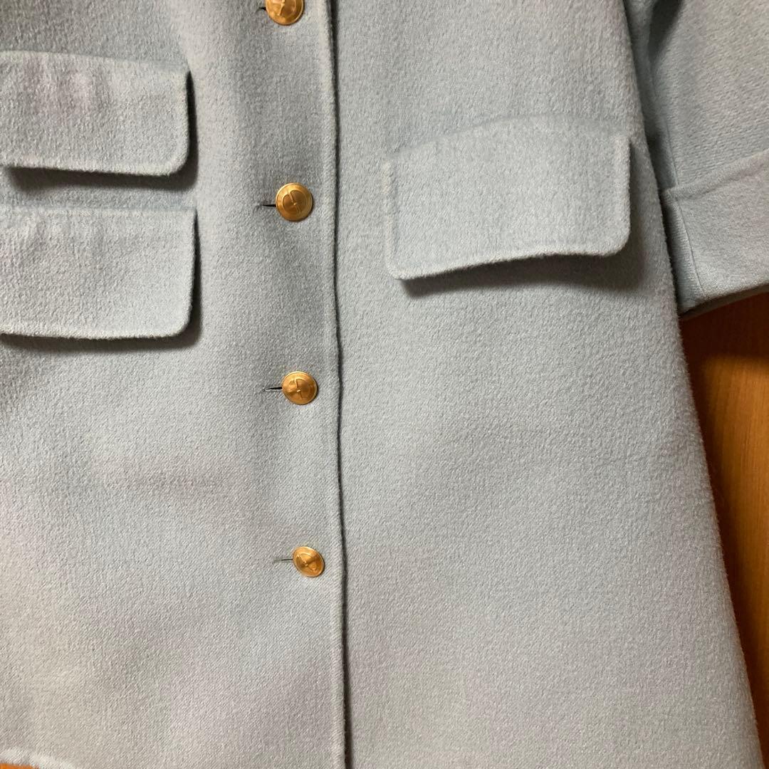 GUCCI グッチ　カシミヤ＆ウール　ライトブルー ロングコート　38