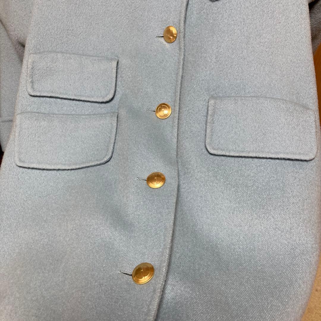 GUCCI グッチ　カシミヤ＆ウール　ライトブルー ロングコート　38