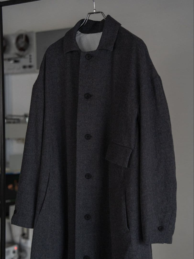 PRY シュウト Back-Vent Washed-Serge Overcoat