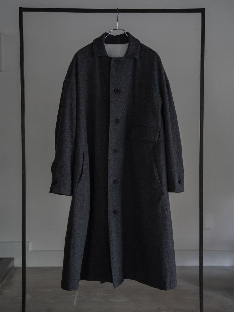 PRY シュウト Back-Vent Washed-Serge Overcoat