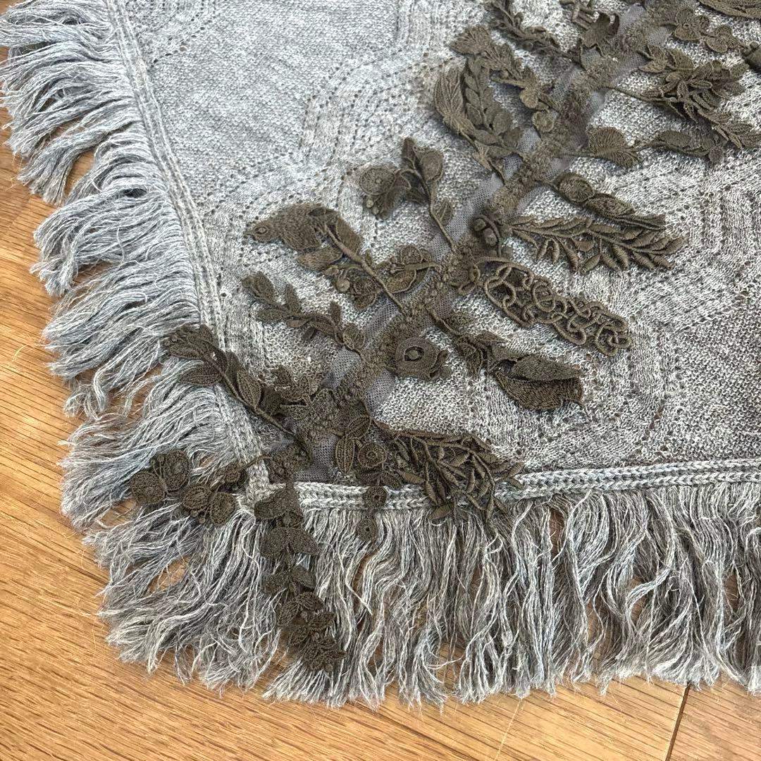 【レア】ミナペルホネン ストール マフラー ポンチョ ニット フォレストパレード