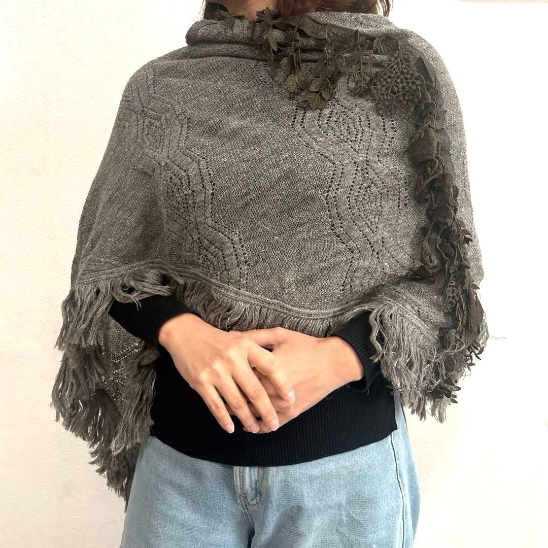 【レア】ミナペルホネン ストール マフラー ポンチョ ニット フォレストパレード