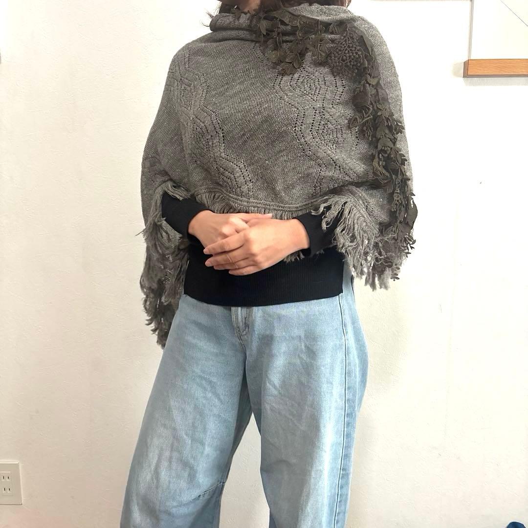 【レア】ミナペルホネン ストール マフラー ポンチョ ニット フォレストパレード