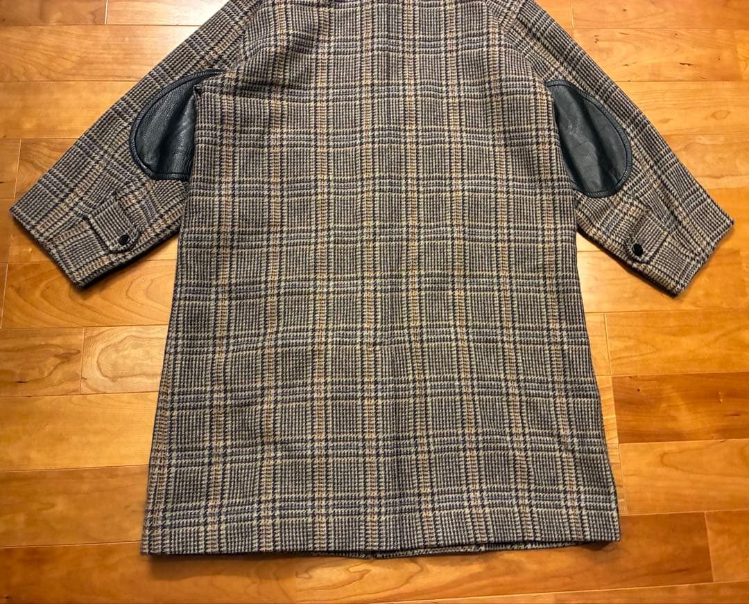 希少　I.S. イッセイミヤケ チェック柄 ウールコート エルボーパッチ　M