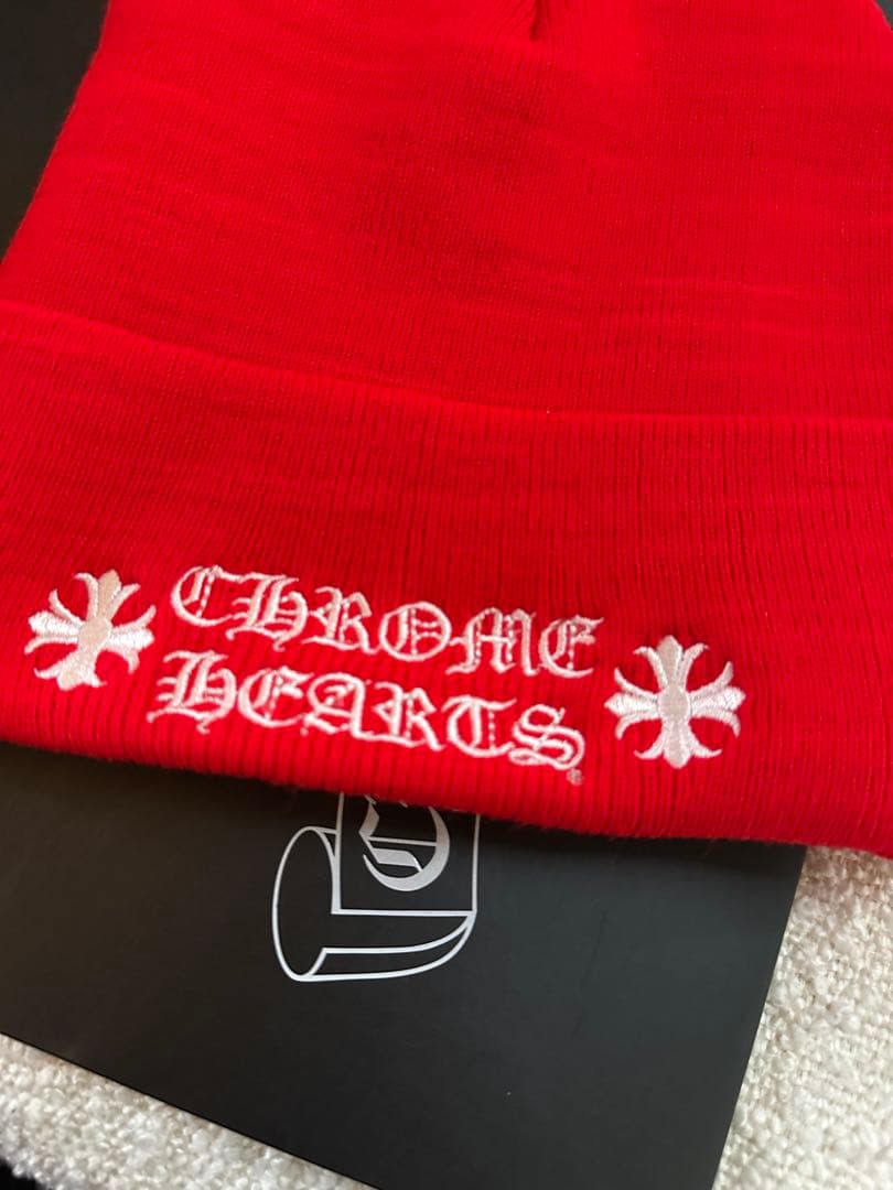 新品　CHROME HEARTS ニット帽 レッド