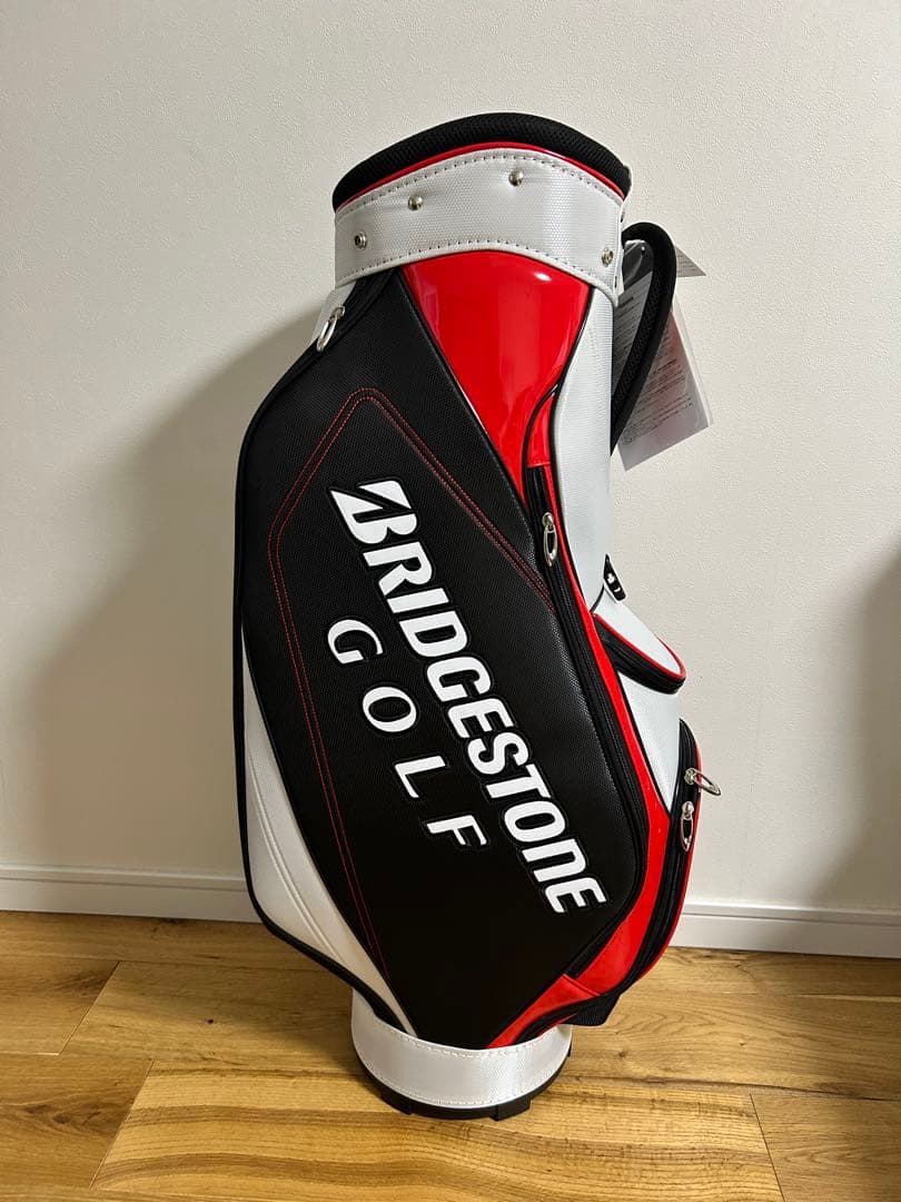 BRIDGESTONE GOLF キャディバッグ 赤黒白 BRIDGE ゴルフバッグ 黒/赤
