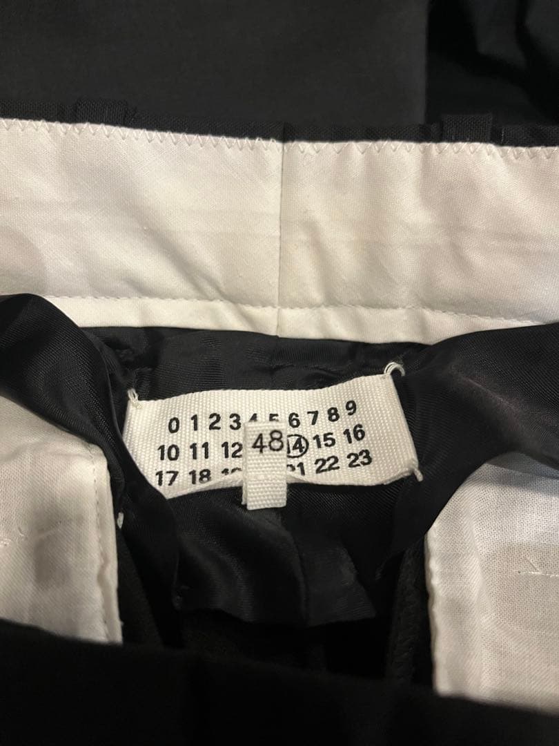 マルジェラ ノーカラージャケット セットアップ　黒　48