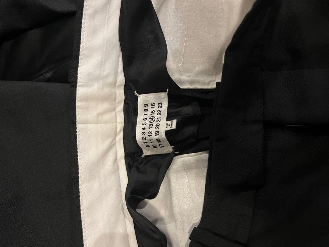 マルジェラ ノーカラージャケット セットアップ　黒　48
