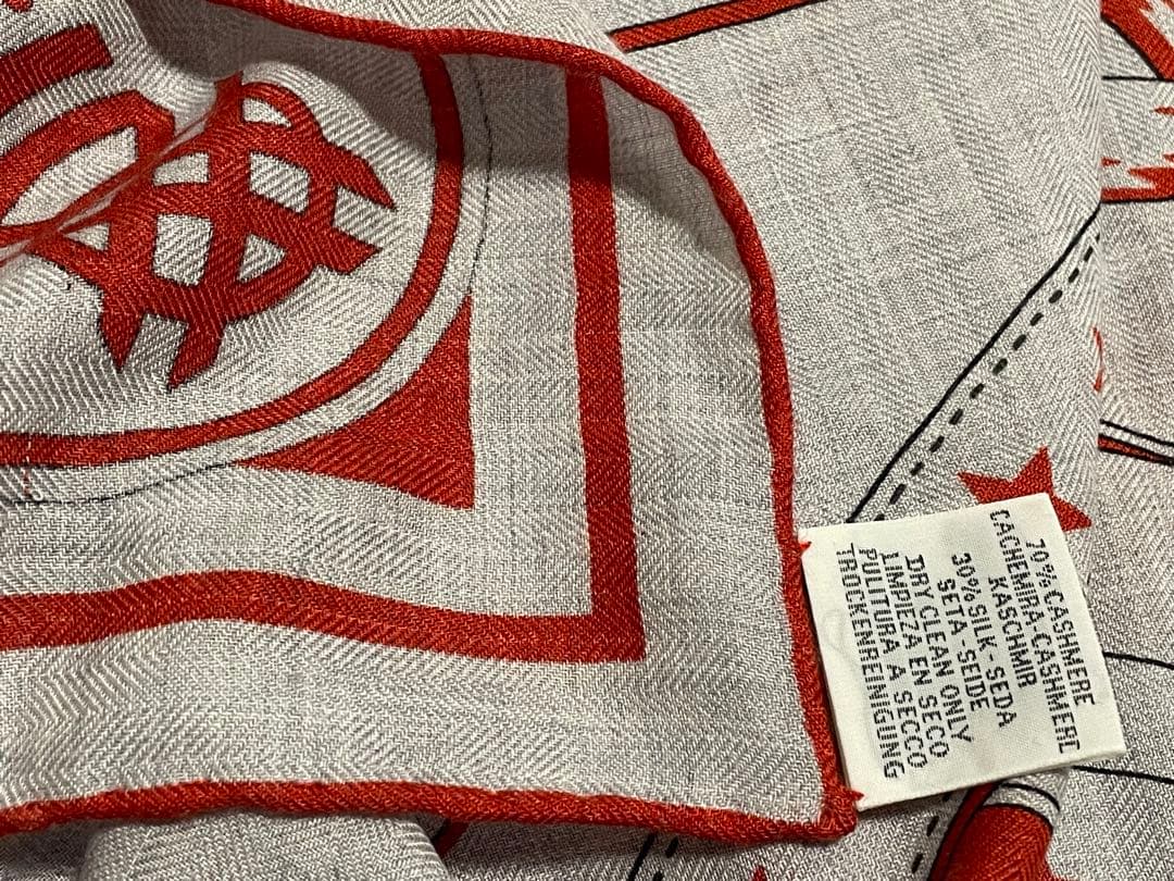 エルメス HERMES カシミヤシルク カレ140 カレジェアン 超美品ショール