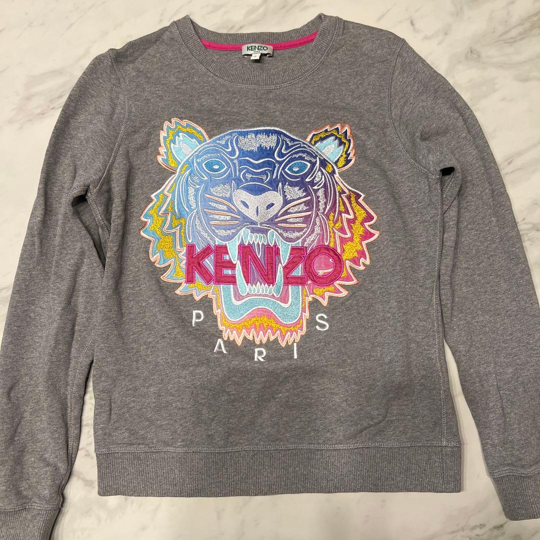 KENZO トラ刺繍 グレー トレーナー Sサイズ - メルカリ