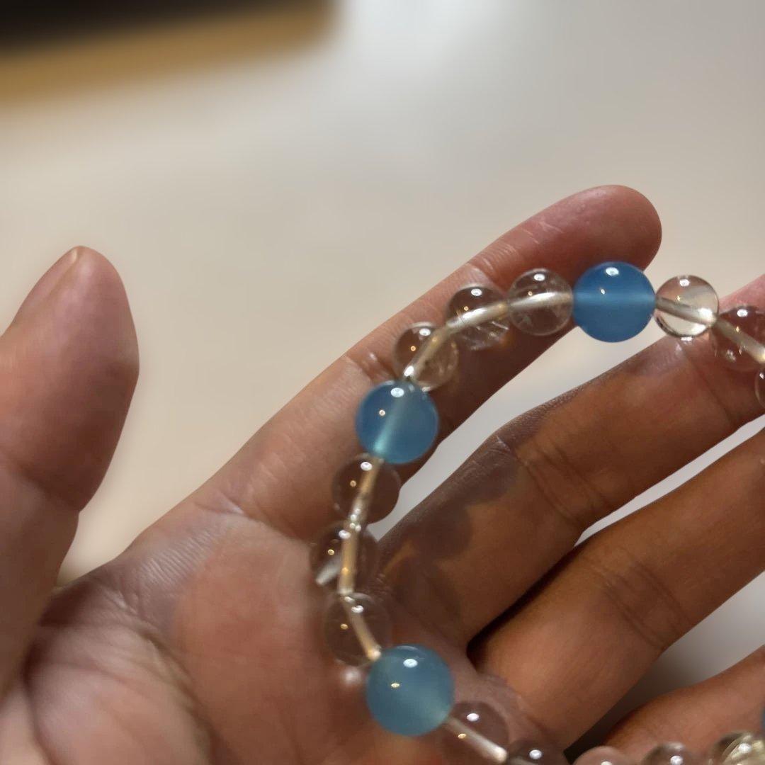 水晶と青瑪瑙のパワーストーン！綺麗！ズンとくる！