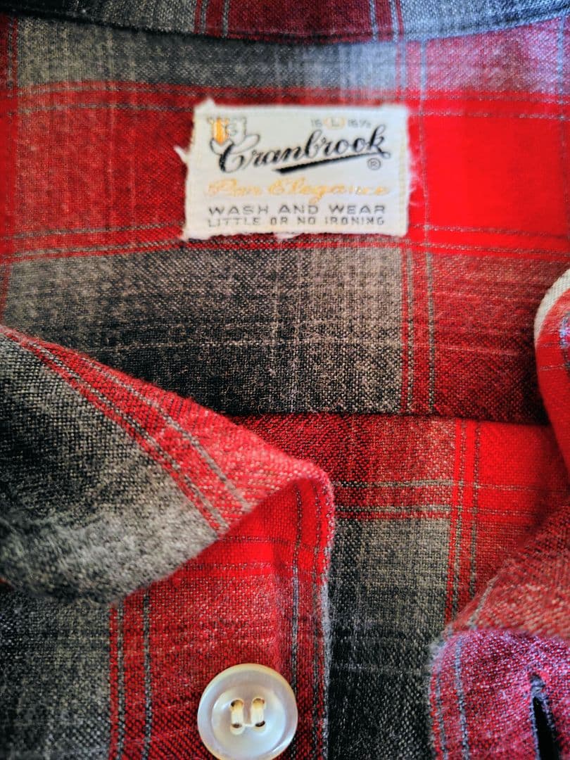 50❜s ヴィンテージ Cranbrook 赤/グレー オンブレチェック L