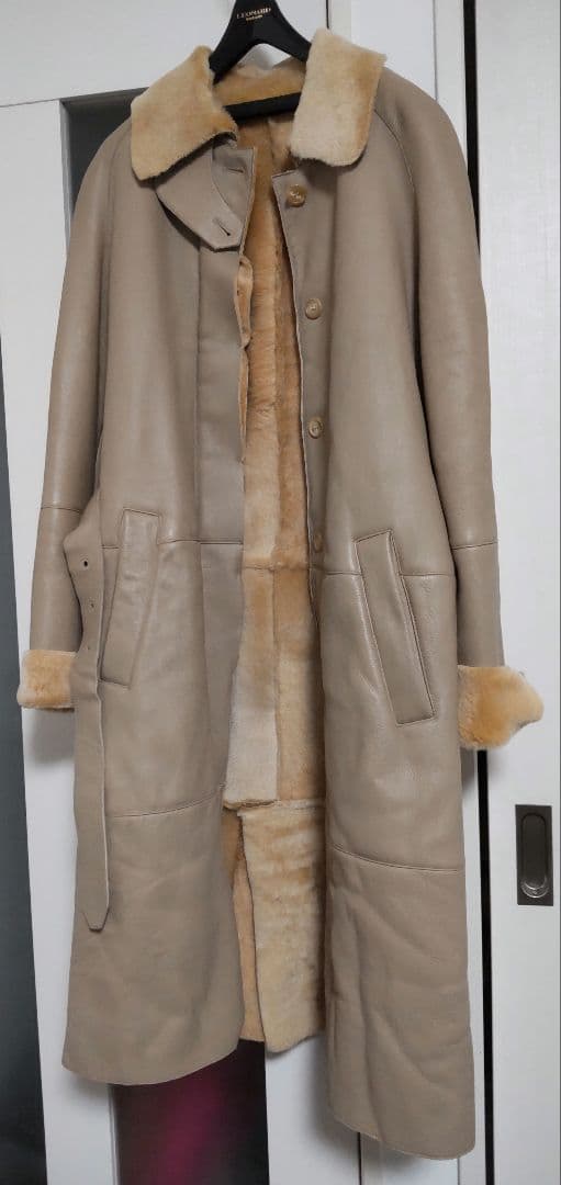 美品　BALLY　ラムスキン　ムートンコート　バリージャパン　ML　38