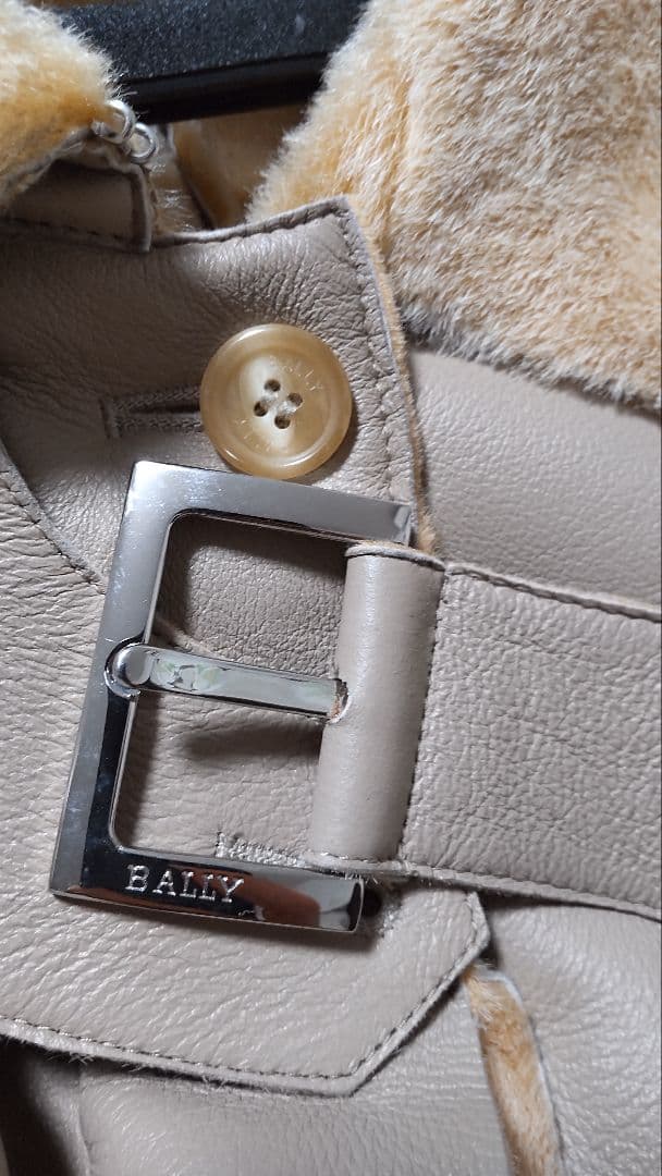 美品　BALLY　ラムスキン　ムートンコート　バリージャパン　ML　38