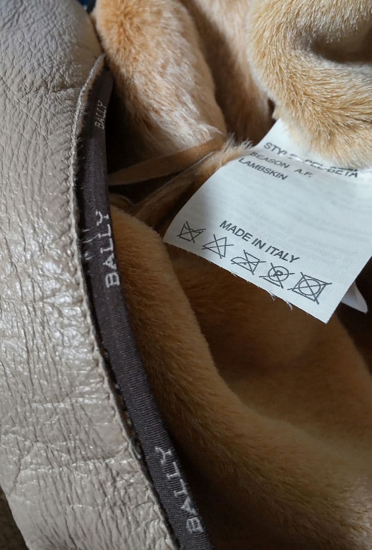 美品　BALLY　ラムスキン　ムートンコート　バリージャパン　ML　38