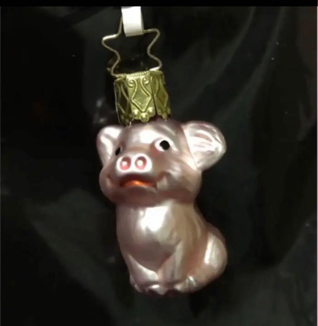 ガラスオーナメント ピンクのブタ 新品未使用‼️ - メルカリ