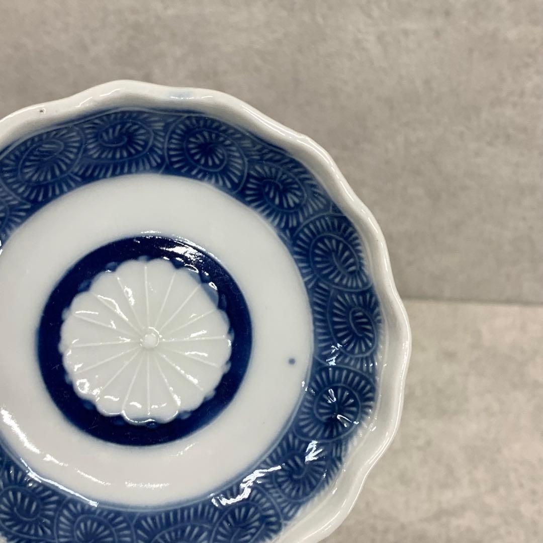 豆皿 5点 輪花皿 染付蛸唐草菊文 和食器 古皿 小皿 手塩皿 箸置き