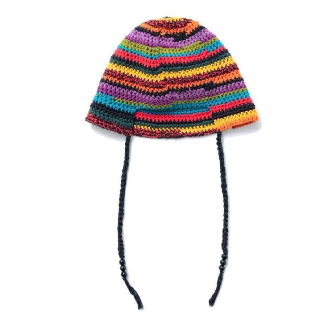 sol Hand-knitted Border Hat Multi