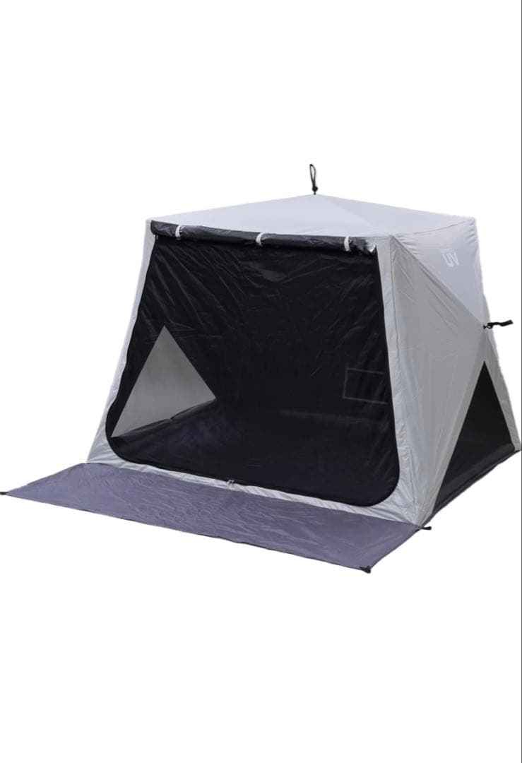 山善　傘みたいに広げるだけ パッとサッとテント ワイド ブラックコーティング