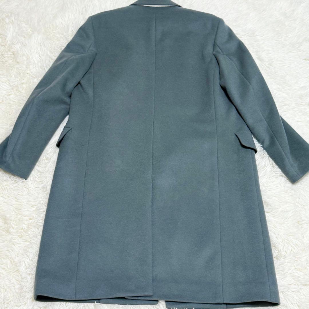✨極美品✨ポールスミス ダブルチェスター ウールコート モスブルー L